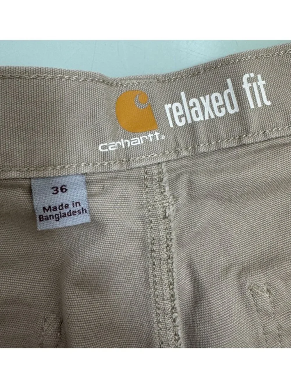 Carhartt Shorts Mens 36 Canvas Work Y2K Relaxed Fit Khaki 9" Inseam 102514-232 - Picture 4 of 12
